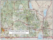 Location Map for Fremont National Forest Hikes