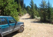 To avoid the 4-wheel drive route up Road 400, one can park on this switchback and walk.