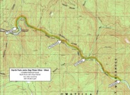 Map of North Fork John Day River Hike - West End