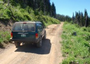 The 7.5-mile drive to the trailhead is slow, over a rocky and rutted dirt road.