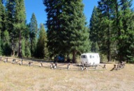 The Two Color Campground is on a forested bench above main Eagle Creek.