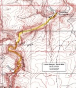 Map of Louse Canyon - South Hike