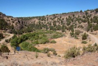 The North Fork Campground is nestled along the river below scenic rock pinnacles and rims.