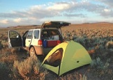 Dispersed camping on BLM land in eastern Oregon.