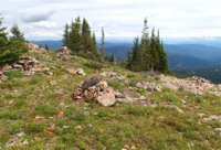 The 6,920' summit ridge features numerous cairns, built by vision-questing Native Americans.