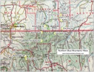 Location Map for Northern Blue Mountains Hikes